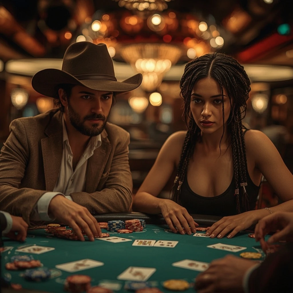 photo de deux joueurs de poker Le Roi Johnny Casino