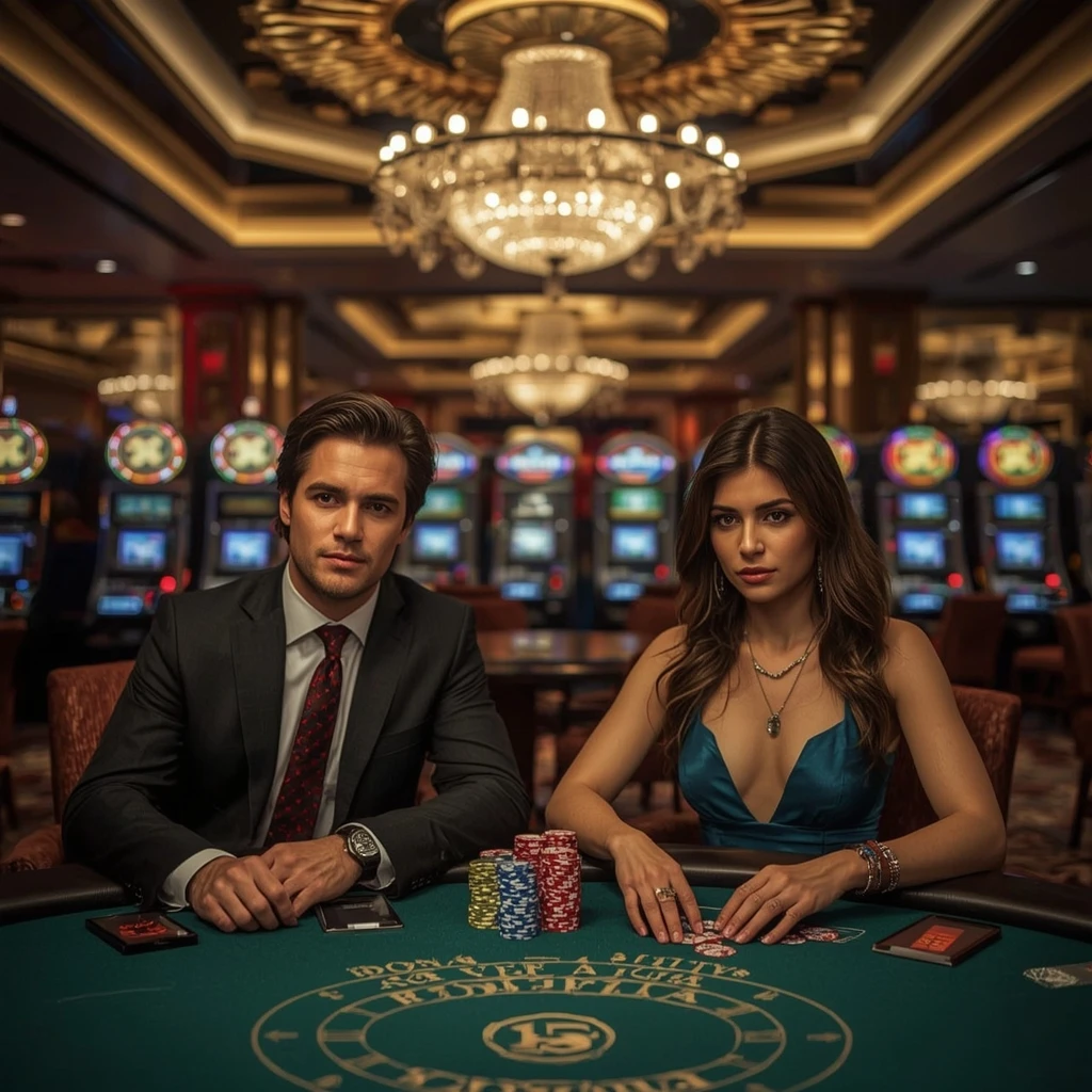 Deux joueurs de poker au Casino Le Roi Johnny